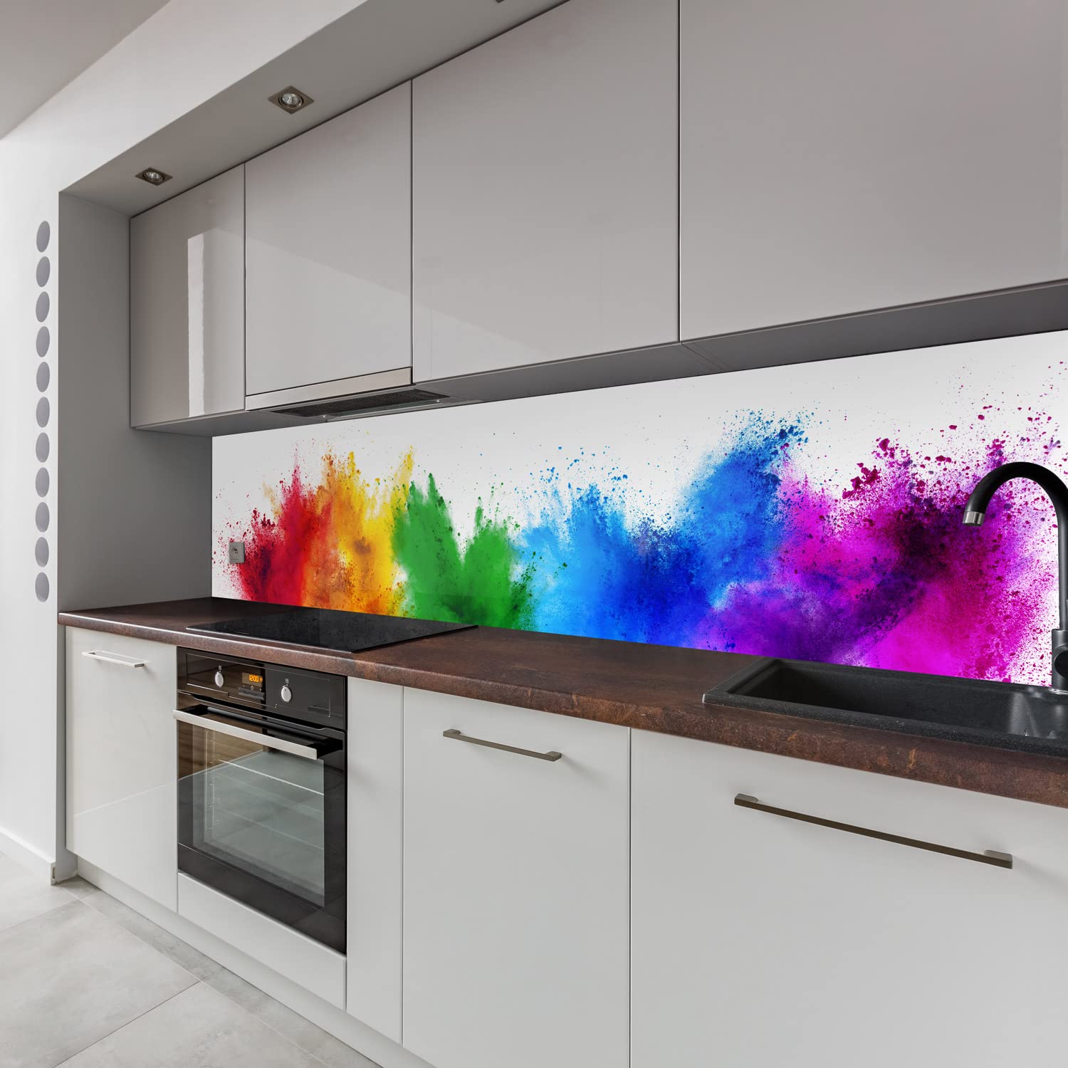 Panneau Mural Cuisine Motif épices - En Verre Acrylique 3 Mm, Imperméable, Facile à Coller - 260x60 Cm - Pour Remplacer Le Carrelage - 8