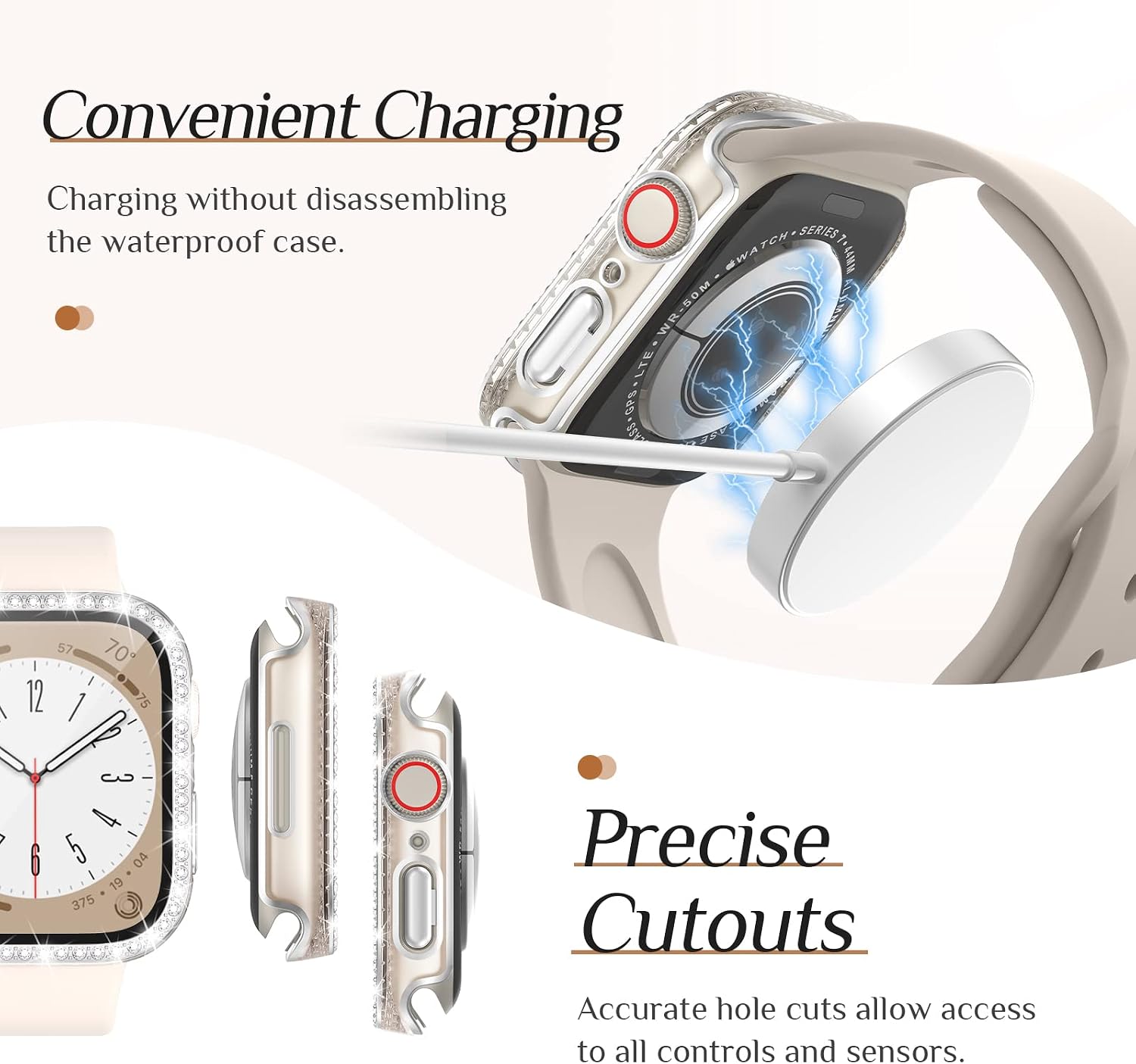  2-Pack Bling Case with Screen Protector for Apple Watch 40mm thumbnail