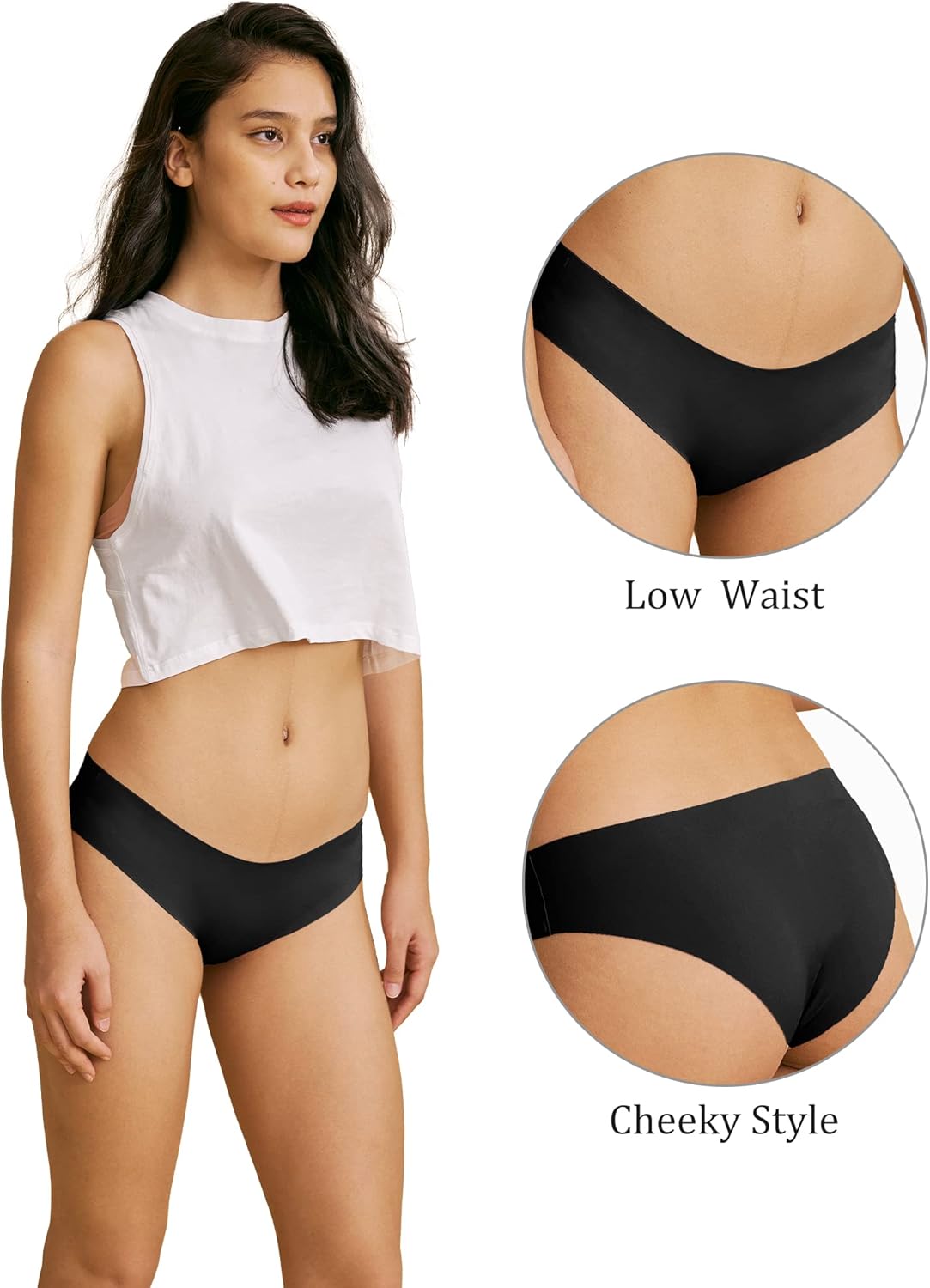 SHARICCA Women Seamless Cheeky Bikini No Show Panties Ladies Invisible Breathable Briefs Soft Stretch Underwear Multi Pack - Image 2