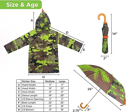 Miniatura 6 de Kids Umbrella for Girls and Boys & Rain Coats Set -Toddler Umbrellas Kids Raincoat Boys Girls Jacket (3-9 Years)