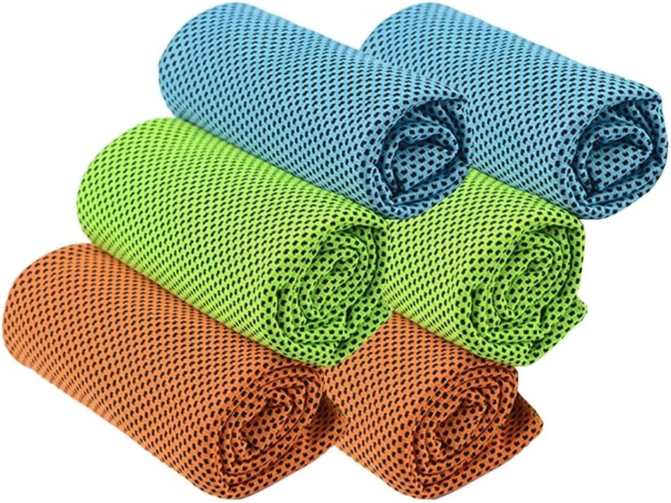 6PCS (40″x12″) Cooling Towels Ice Soft Towel for Hot Weather, Soft Breathable Chilly Gym Microfiber Towel for Work Out, Yoga, Running, Camping Activities Breathable Chilly