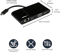 Vista 3 de StarTech. com Adaptador USB-C a VGA/DVI/HDMI, Negro