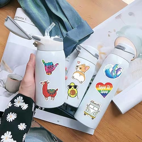 Miniatura 8 de Yelia 105 calcomanías para botellas de agua para adolescentes y niños, vinilo impermeable Vsco lindo adhesivo estético, Hydroflask Laptop Teléfono