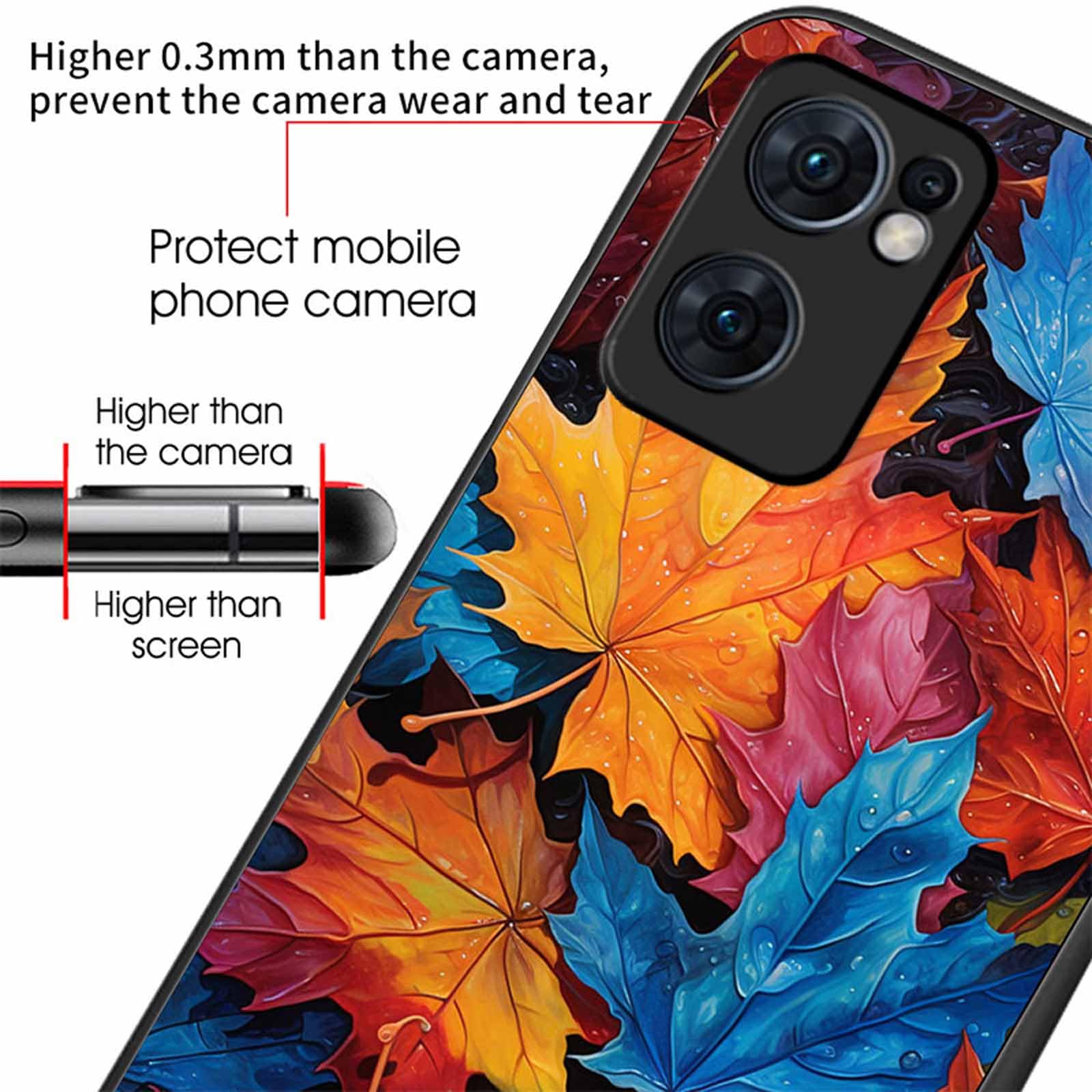 WEIOU Cover Per OPPO Find X5 Lite – Retro In Vetro Temperato 9H Con Motivo Sfumato, Bordo TPU Morbido - 3