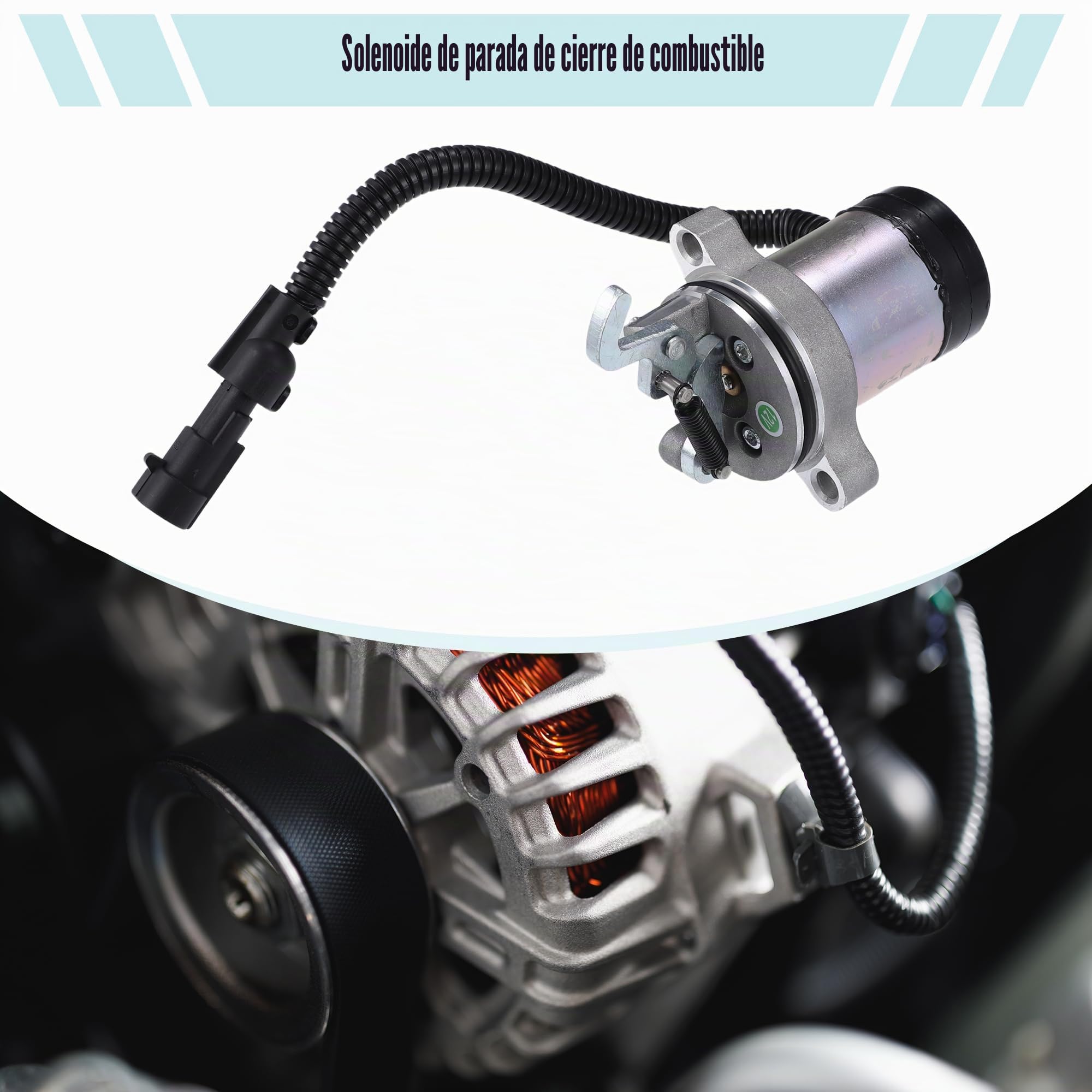 A ABSOPRO Solenoide De Parada De Combustible Para Deutz F3L 12V 1Pc | Para F3M, F4L, F4M, 1011, 2011, Material: Plástico Y Metal, Color: Negro Y Plateado, Voltaje: 12V, Tamaño: 10.6X7.8X5Cm