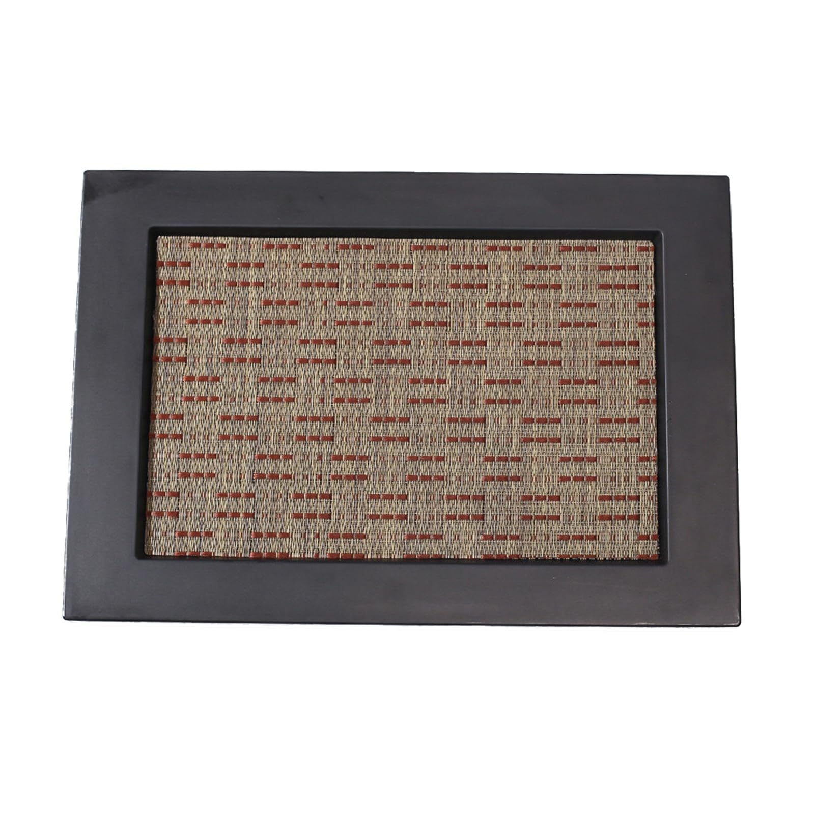Melamine Tray,Rectangular Woven Storage Box,Table,Wide-rimmed Groove Design,Perfect for Placing Cups and Food(Color1)