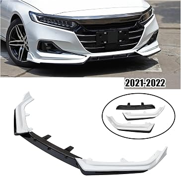 Front Bumper Spoiler For Accord 10.5th Gen 2021-2022 3PCS Front Bumper Lip Spoiler Splitter Deflector Guards Body Kit Car Accessory Front Lip Splitter Spoiler