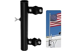 12 Inch RV Ladder Mounted Flagpole Holder - Ultimate RV Accessory for Flag Display