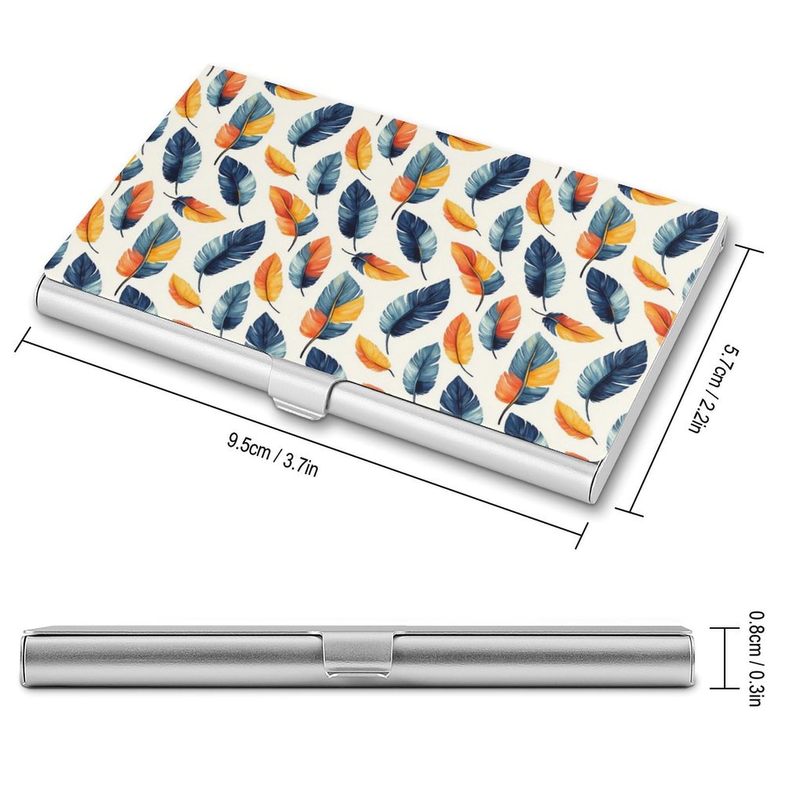 DULAHR Horse Feather Business Card Holder Pocket Business Card Case Metal Case Name Card Holder Men Women