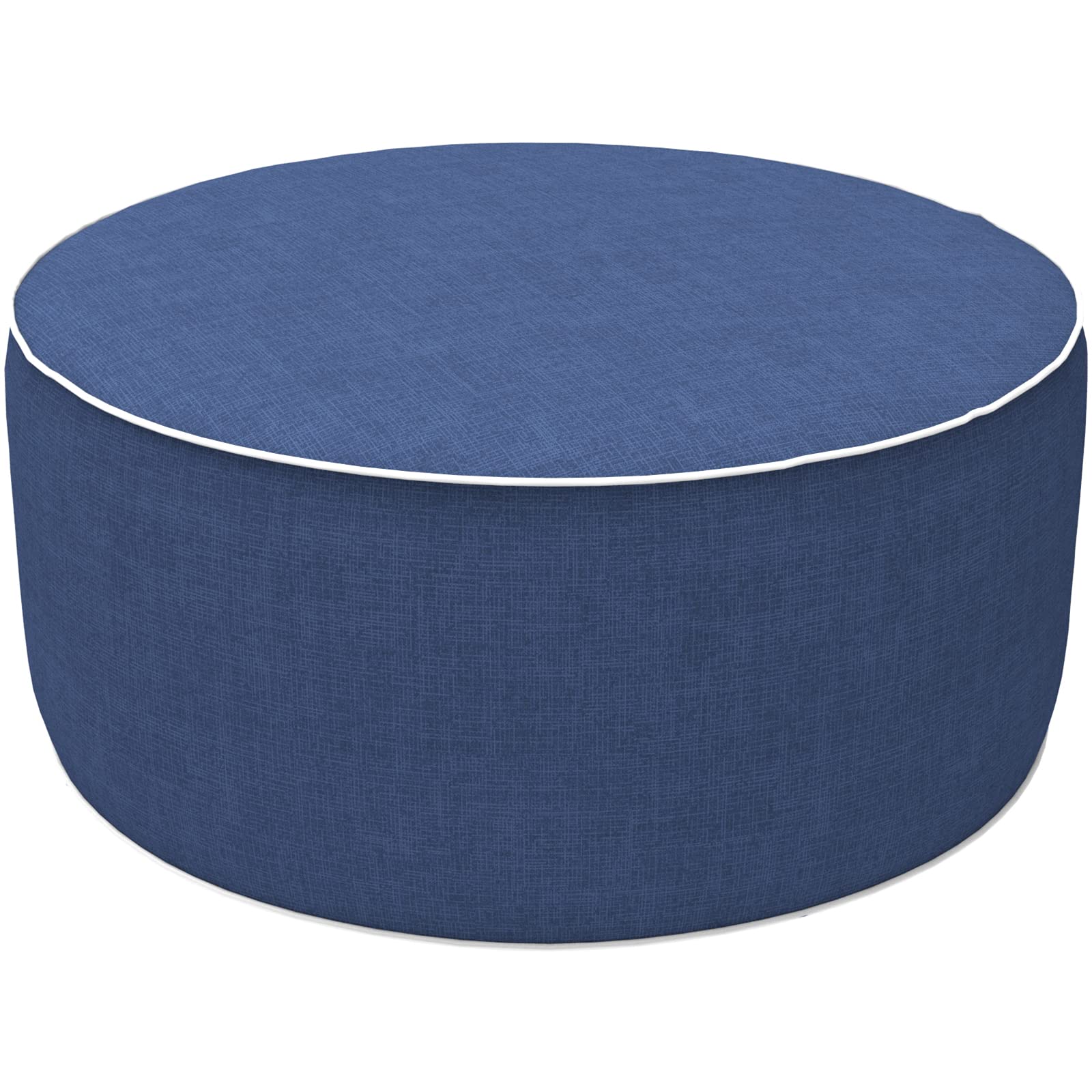 Pouf Gonfiabile Rotondo - Sgabello/Poggiapiedi In PVC Floccato, 62x62x31 Cm, Per Casa E Outdoor - Foto 4