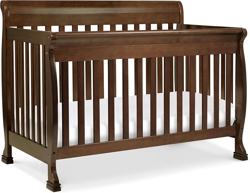 DaVinci Kalani 4-in-1 Convertible Baby Crib, GREENGUARD Certified, Espresso | Converts to Toddler Bed, Daybed & Full-Size Bed - 4 Adjustable Mattress Heights - Conversion Kits Sold Separately