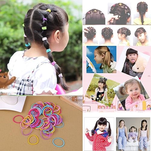 Miniatura 6 de Coobbar 100 piezas de bandas elásticas para el cabello para mujer, bandas para coleta de caballo (naranja)