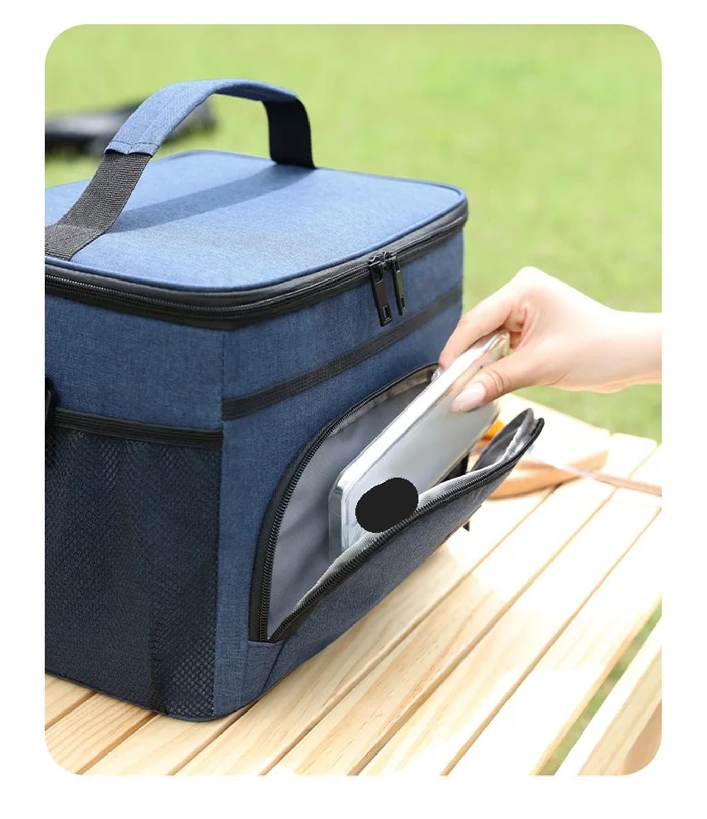 Borsa da picnic 15 litri, contenitore termico for il pranzo, borsa termica morbida, for adulti, uomini e donne, ufficio, campeggio, spiaggia Per Lavoro, Ufficio, Scuola, Picnic, Viaggi(Black)
