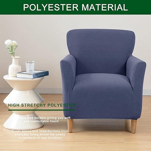 Miniatura 5 de CRFATOP Funda elástica para sillón moderna de mediados de siglo, 1 pieza, de jacquard, con brazos, suave, impermeable, para sala de estar, protector