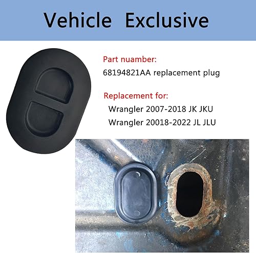 Miniatura 2 de 4 tapones de drenaje para bandeja de piso, tapones de cuerpo de bandeja de piso, cubierta de orificio de goma para Wrangler JK JL 2014-2025 y