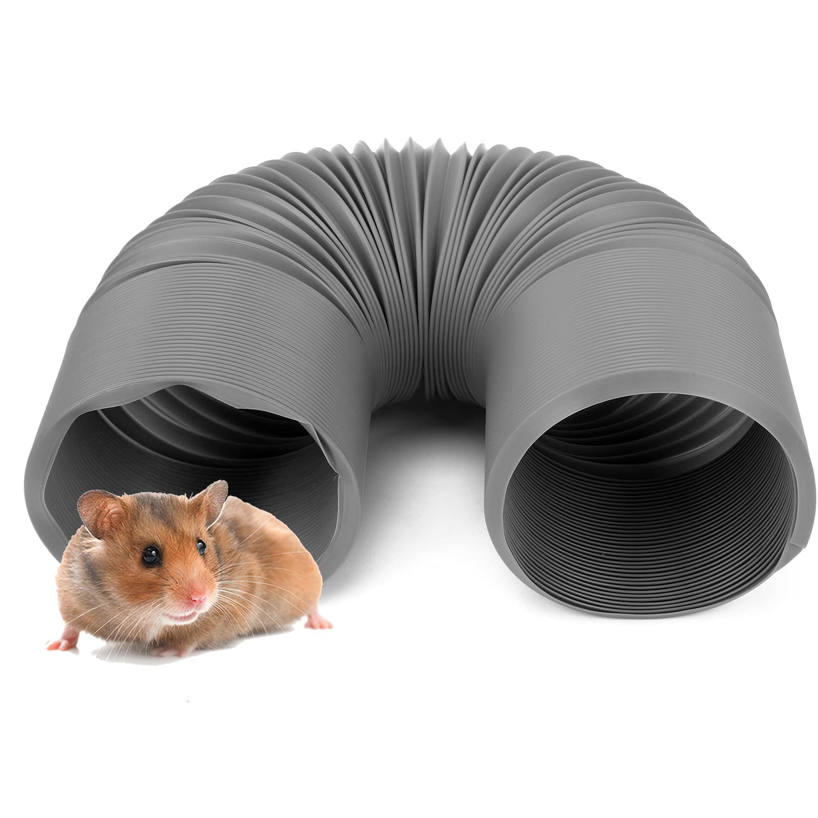 Tubo de Hámster, Túnel Extensible de Plástico para Juegos de Animales Pequeños Juguetes Divertidos Hámster Túnel para Conejillos de Indias Chinchillas Ratas Y Conejos Enanos Hurones(Gris)