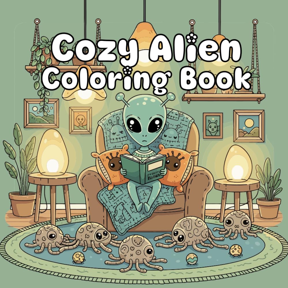 Cozy Alien Coloring Book: Friendly Aliens, Space Adventures, and Fun Galactic Scenes to Color