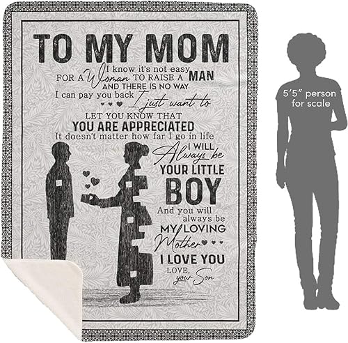 Miniatura 7 de Manta personalizada para mamá de hija e hijo, manta personalizada para el día de la madre con nombres de los niños, con texto en inglés To My Mom We