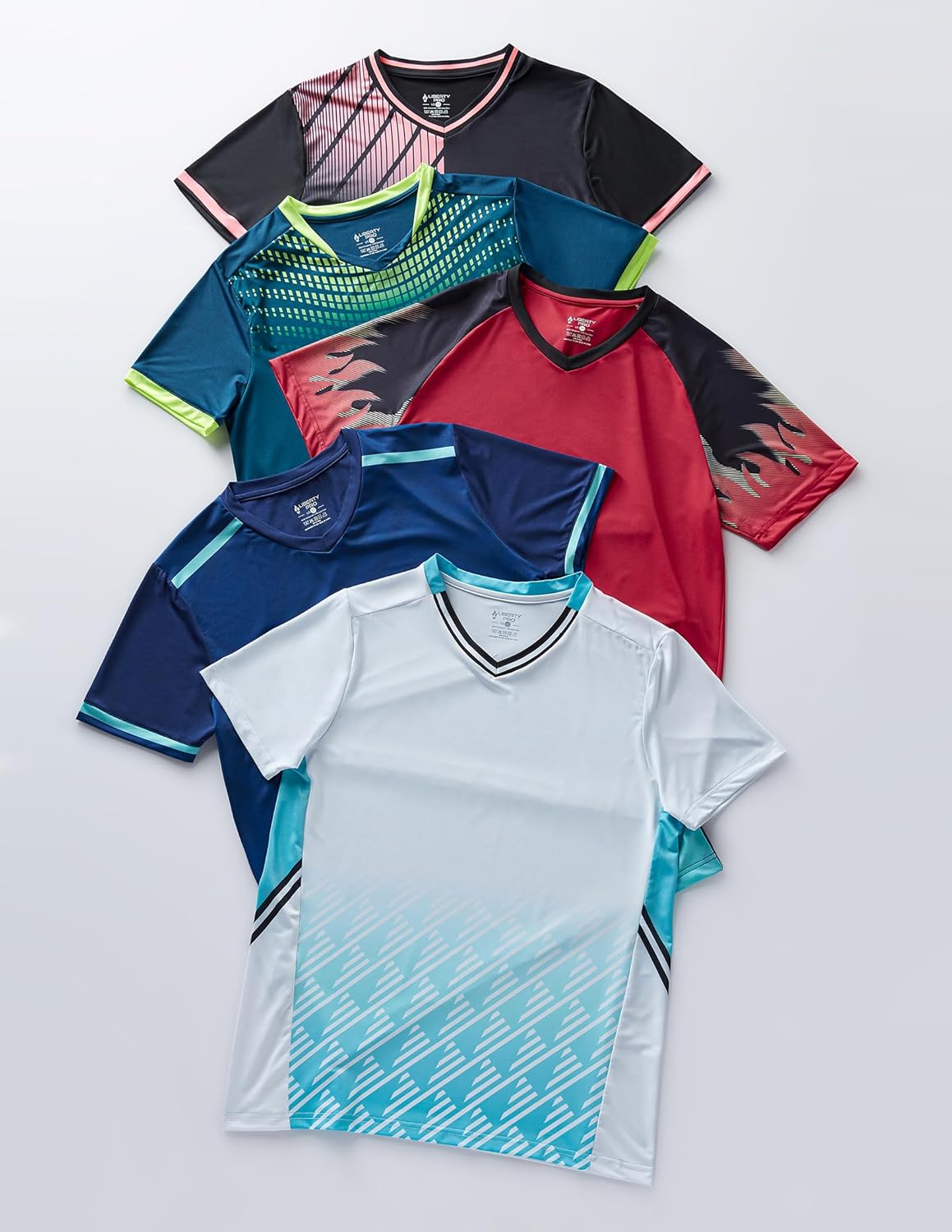 5 Pack Mens V-Neck Dry Fit T-Shirts, Active Athletic Short Sleeve Workout Tops, Performance Gym Tees (Available in Plus Size) - Image 4