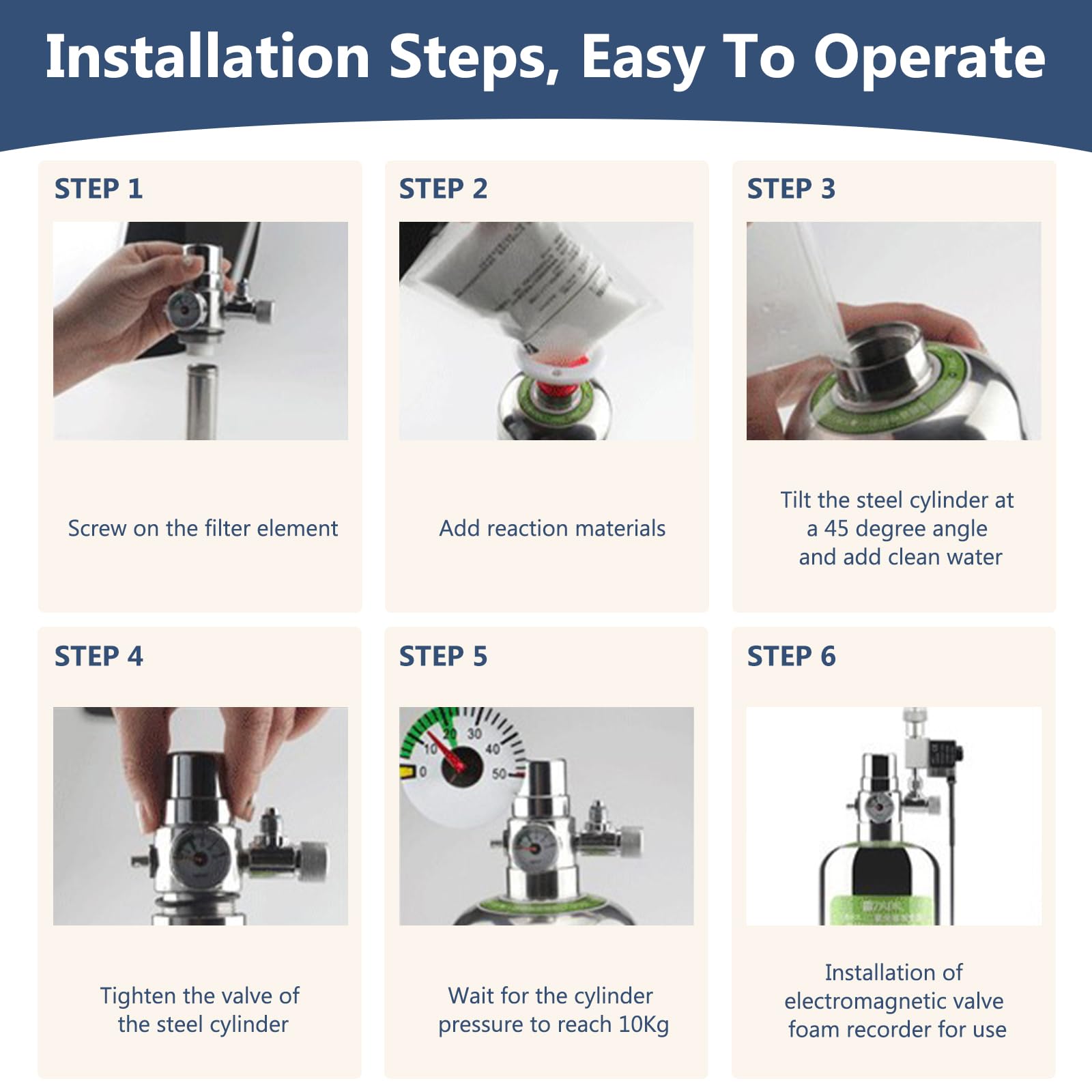 Kit Generador de CO2 Automático para Acuario Plantado | SUS304 con Válvula Solenoide y Manómetro de Seguridad, Sistema DIY para Acuascaping Plantas Acuáticas