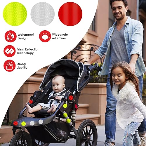 Miniatura 3 de Abeillo 30 calcomanías reflectantes de advertencia, calcomanías reflectantes de seguridad, visibilidad nocturna, impermeable, reflector, cinta