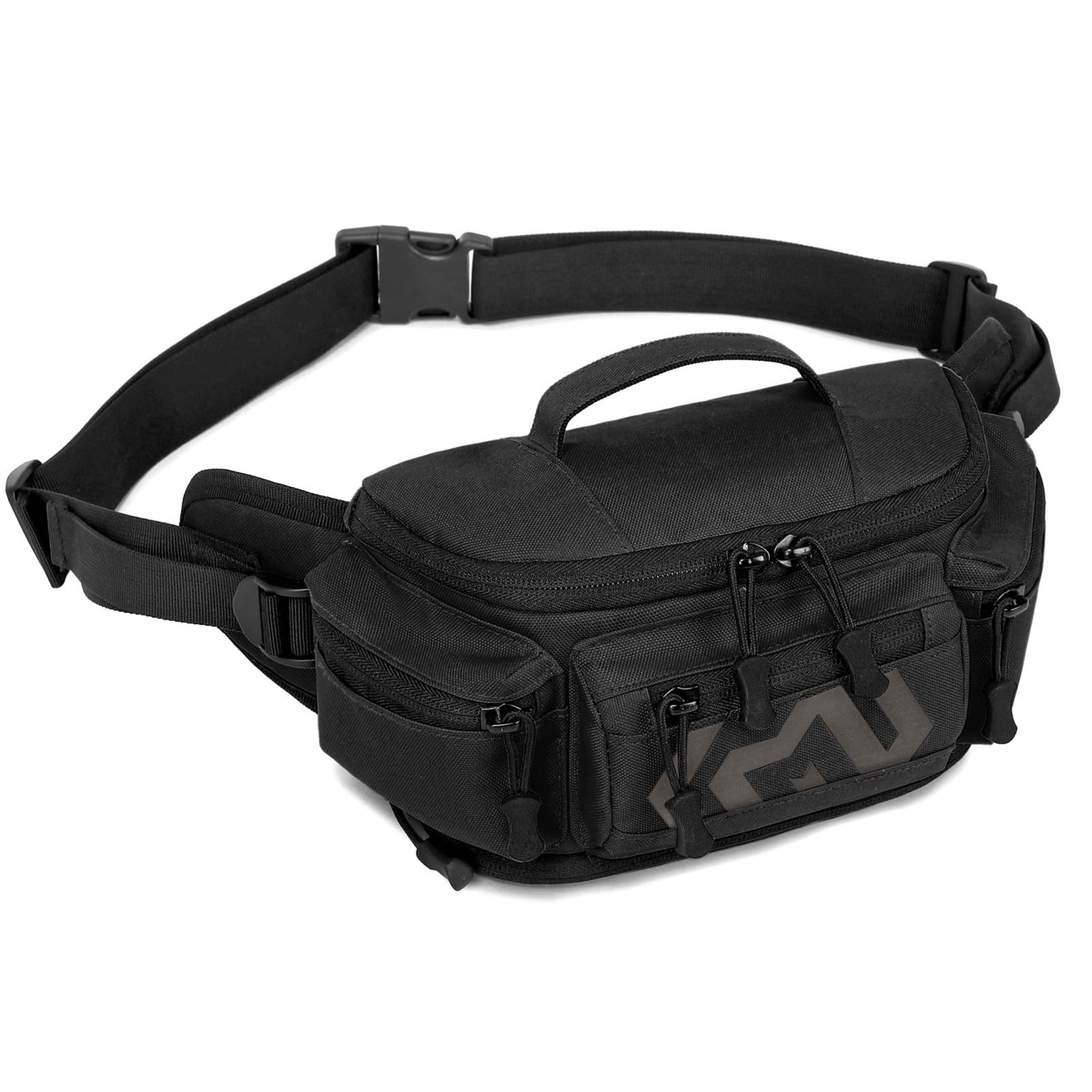 Huntvp Men's Sports Waist Bag Military Shoulder Bag for Camping Hiking Cycling Trekking Smartphone Holder Money Keys, Black-Y โ image 1