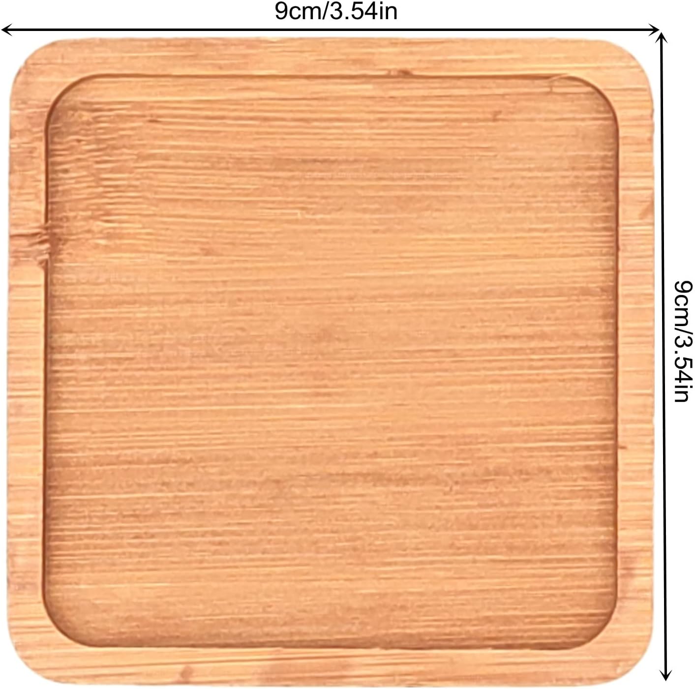 4PCS Mosaic Bamboo Coasters for Crafts, Blank Base Trays, Drinking Cup Coaster, Plant Coaster, Art Plate,DIY Mosaic Supplies (Square) - Image 2