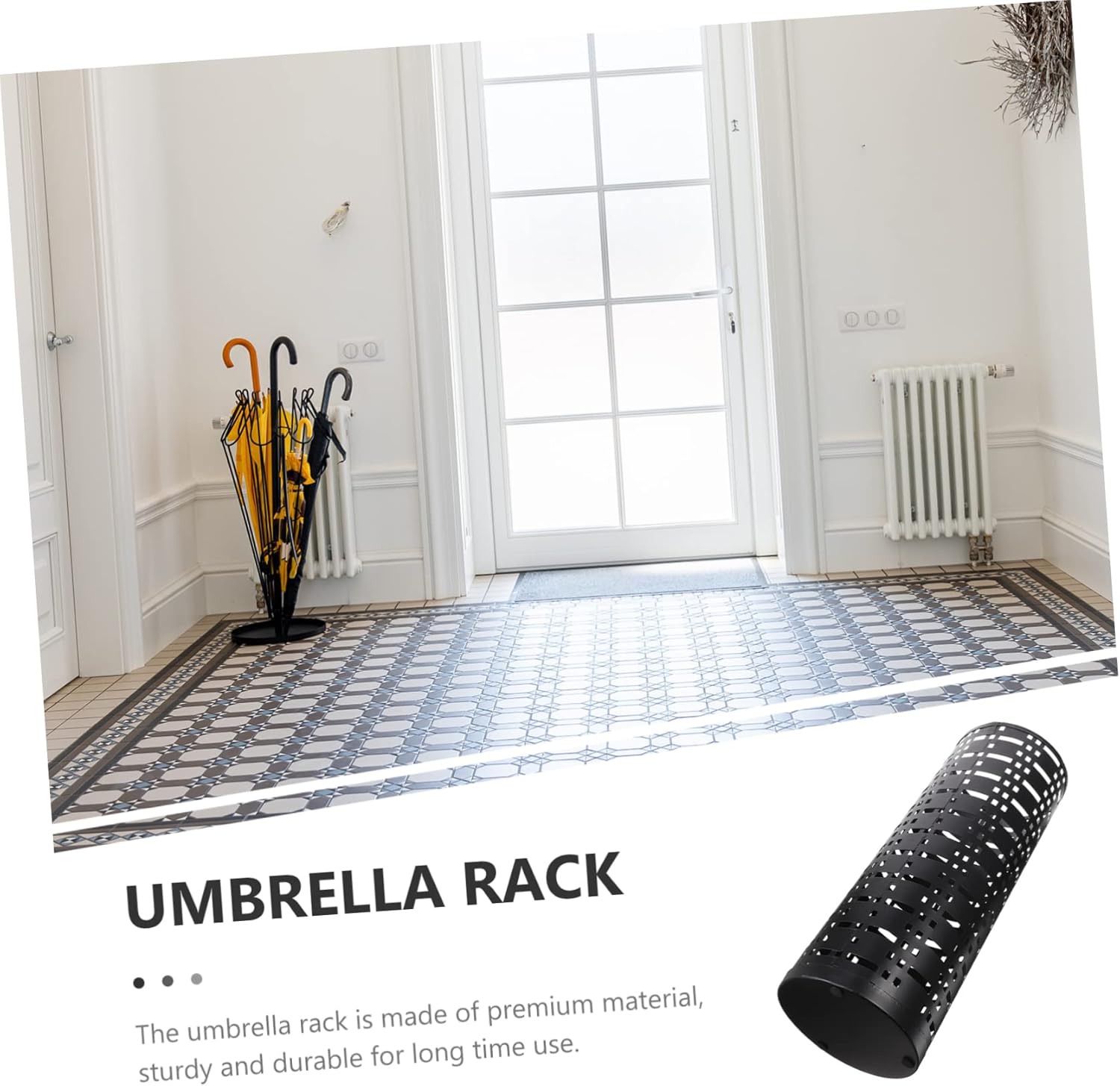 UPKOCH Umbrella Bucket Iron Umbrella Stand Umbrella Holder Bins Mini Umbrella Stand Iron Umbrella Holder Umbrella Storage Bucket Metal Iron Bucket Wrought Iron Black Household Storage Box