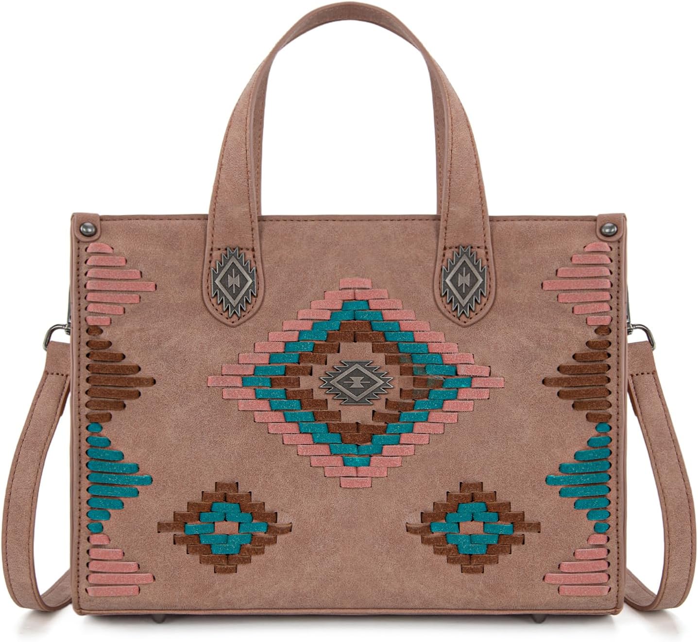 Montana West Aztec Handbag Leather Tote Bag for Women With Wallet Set