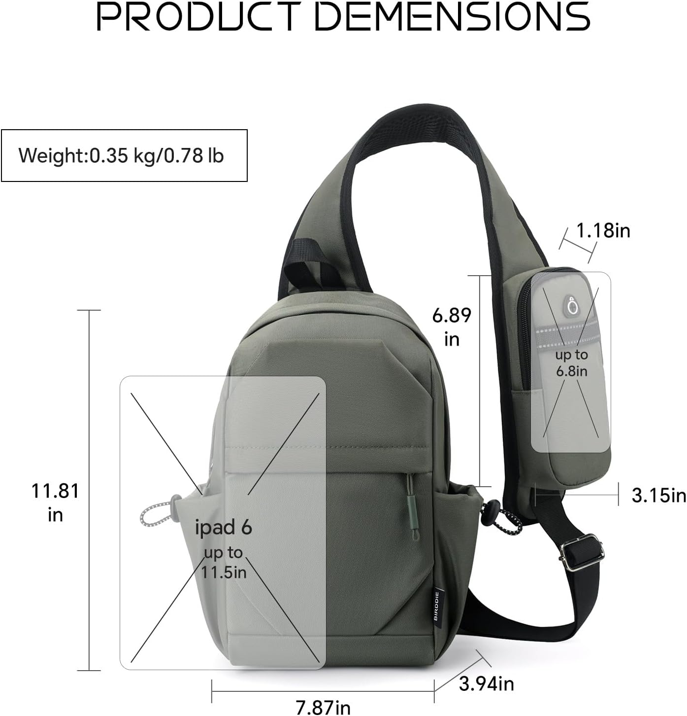 Anti-Theft Crossbody Sling Bag Casual Shoulder Hiking Backpack Motorcycle Chest Bag with Convertible Shoulder Strap - Image 2