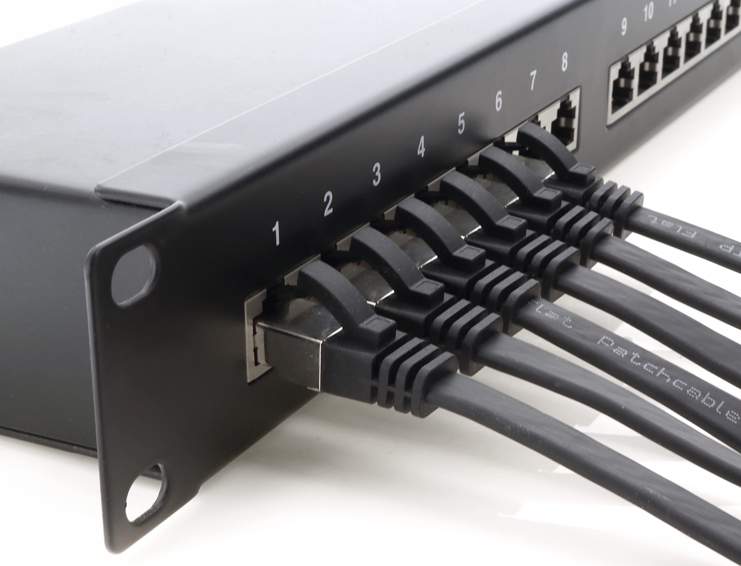 3,0 m Cat 8 Patchkabel flach schwarz 40 Gigabit Netzwerkkabel Ethernet LAN Kabel 40 Gbits 2000 Mhz Patchkabel Cat8 Kabel LSZH TPE PIMF Rj45 Stecker 10 Stück - 3,0 m