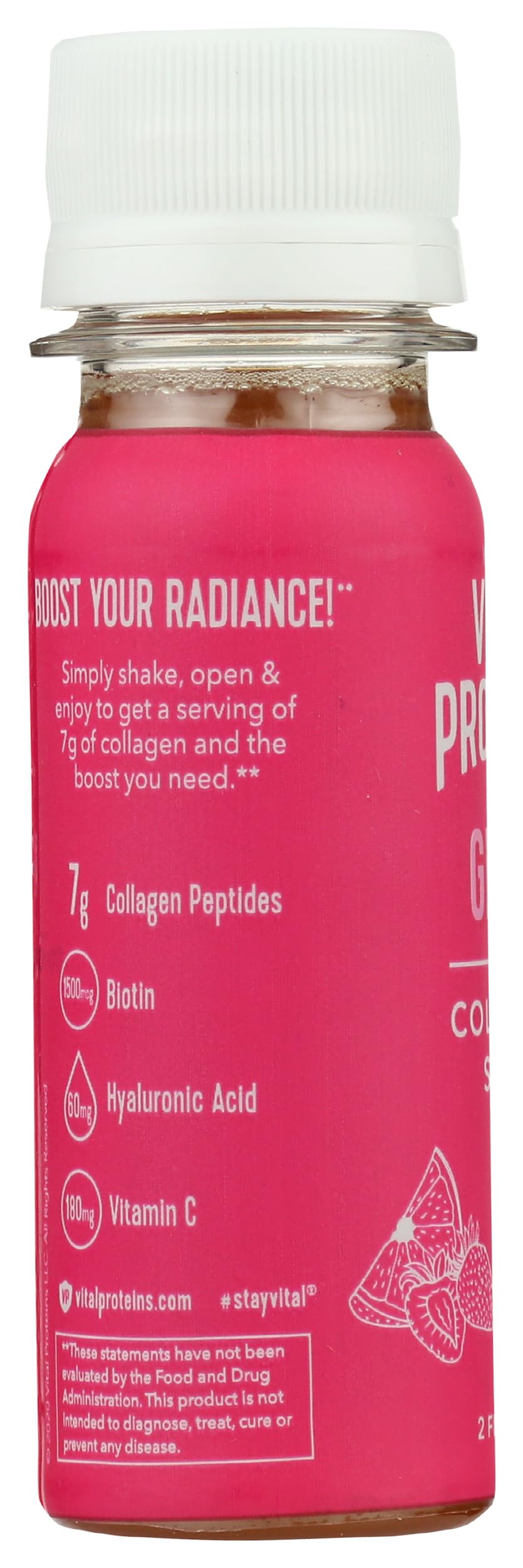 Vital Proteins Strawberry & Lemon Glow Collagen Shot, 2 FZ