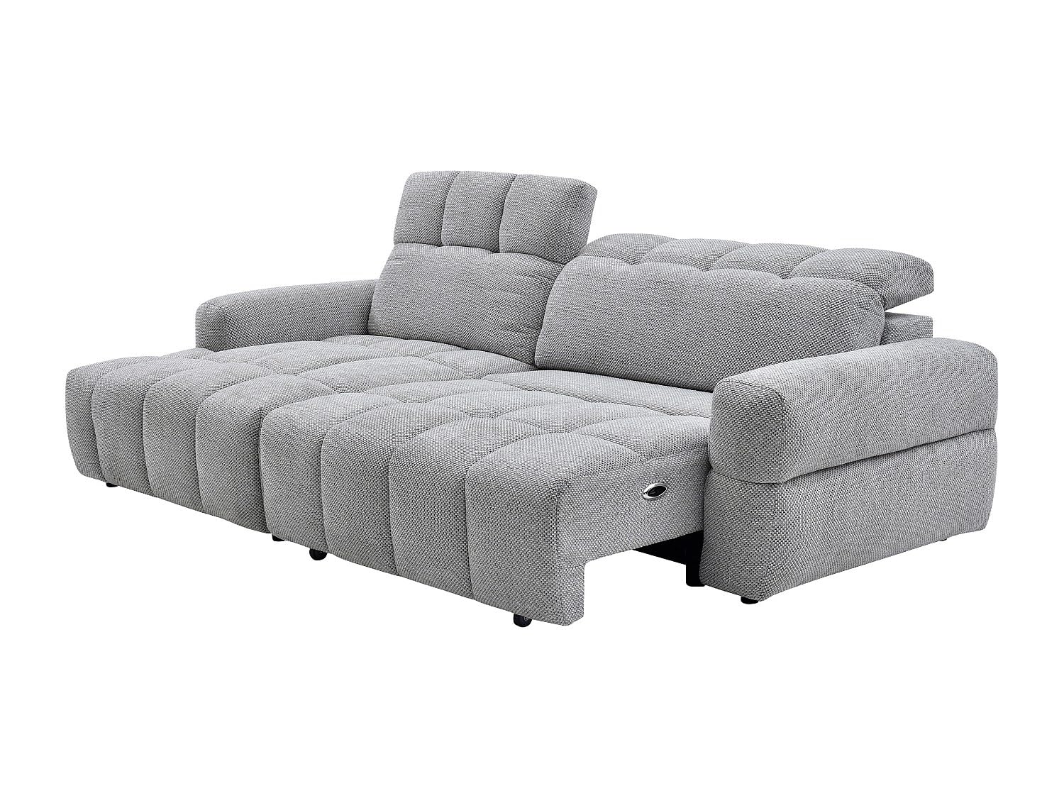 Vente-unique - Canapé d'angle Gauche Relax avec Assise coulissante électrique en Tissu Gris CARIALA