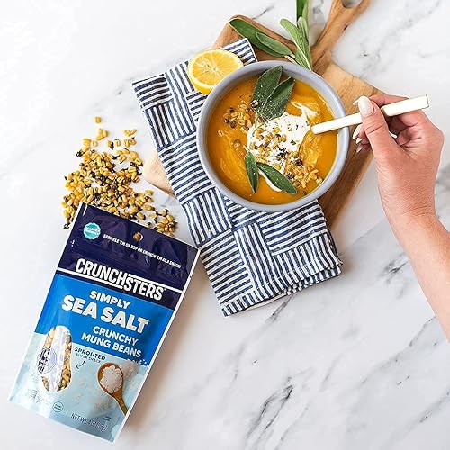 Miniatura 6 de Crunchsters Frijoles de mung germinados, proteína a base de plantas, super-Snack y ensalada, sin gluten, sin nueces, vegano, 0.18oz de