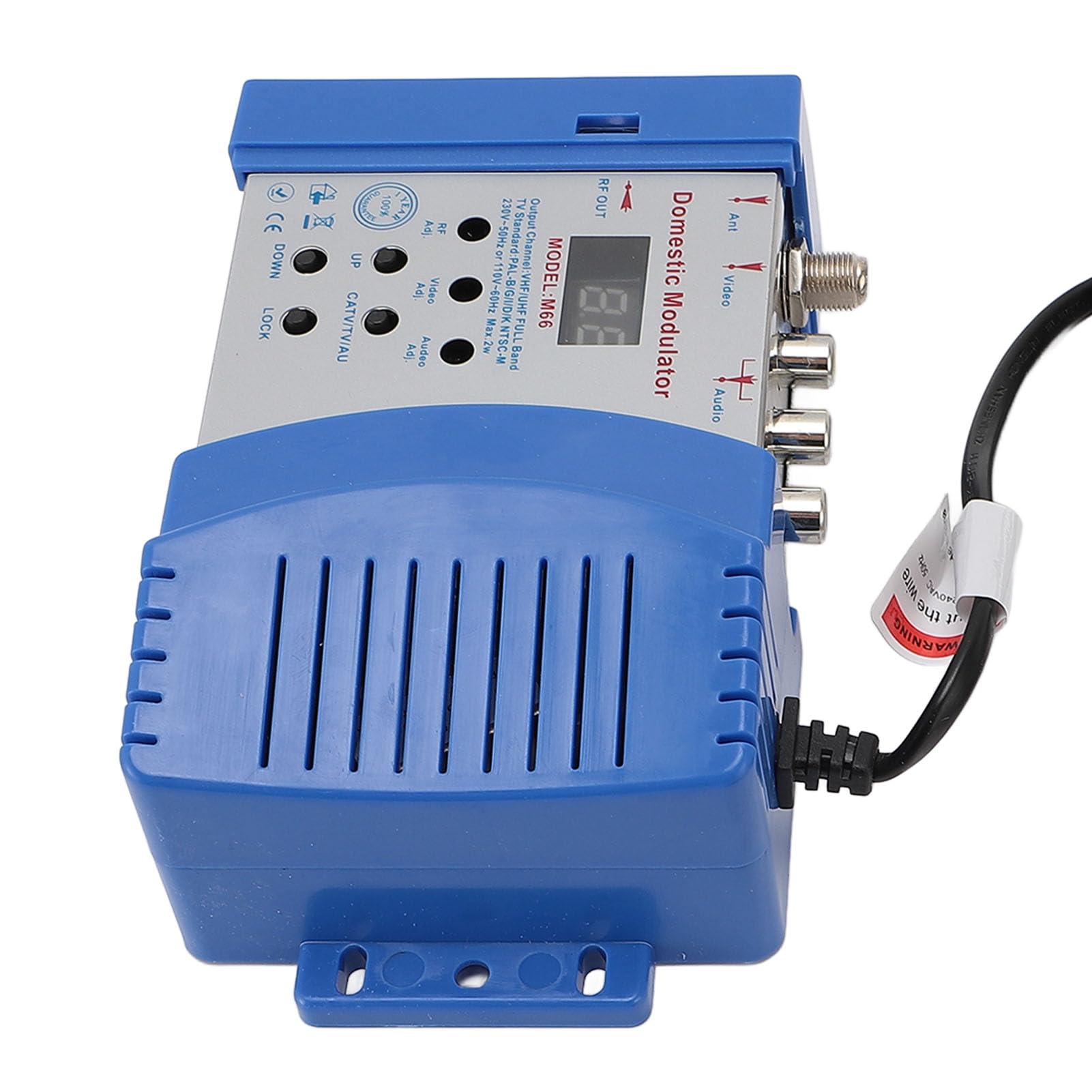 Modulatore RF, convertitore AV a RF con supporto VHF UHF, visualizzazione dei canali e uscita regolabile, per console di videogiochi e sistemi CATV (spina europea 220-240 V)