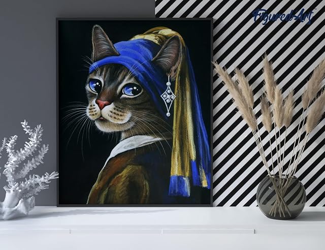 Foto 4 de 8 de Figured'Art Pintar por Numeros Adultos El joven gatito con la perla