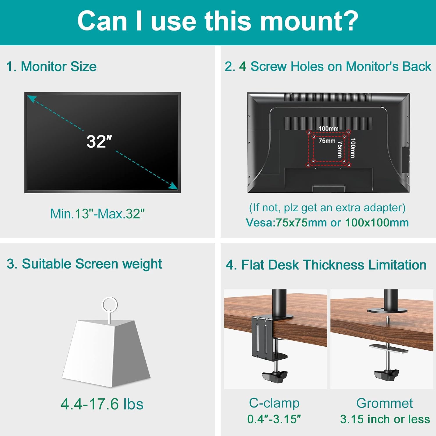 Buy MOUNT PRO Single Monitor Desk Mount 