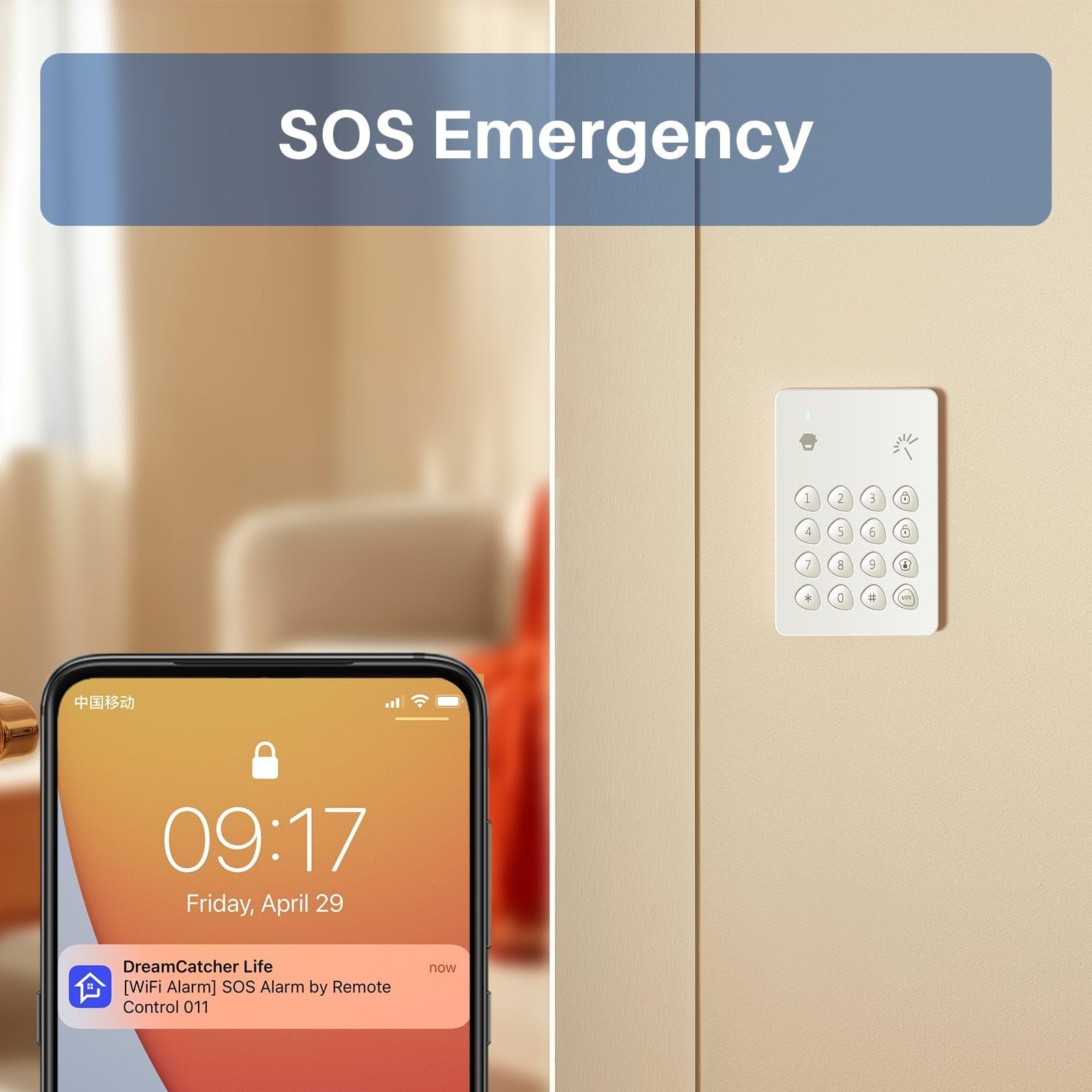 CHAUNGO Tastiera Senza Fili con Lettore RFID per Sistema di Allarme di Sicurezza per la Casa KP-700 - Allarme On/off - Blocco Automatico - Tastiera Autonoma con Batteria per Antifurto - Chuango