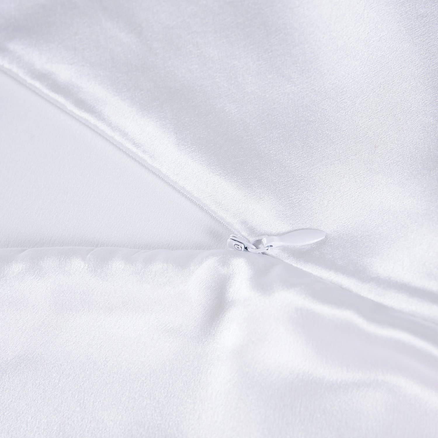 Taie D'Oreiller 100% Soie Mûrier 19 Momme - 50x75cm - Double Face Charmeuse - Fermeture Éclair Cachée - Pour Peau Et Cheveux