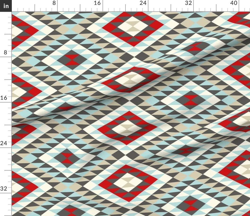Spoonflower Fabric - West Star Southwest Southwestern Triangles Diamonds Geometric Printed on Petal Signature Cotton Fabric by The Yard - Sewing Quilting Apparel Crafts Decor