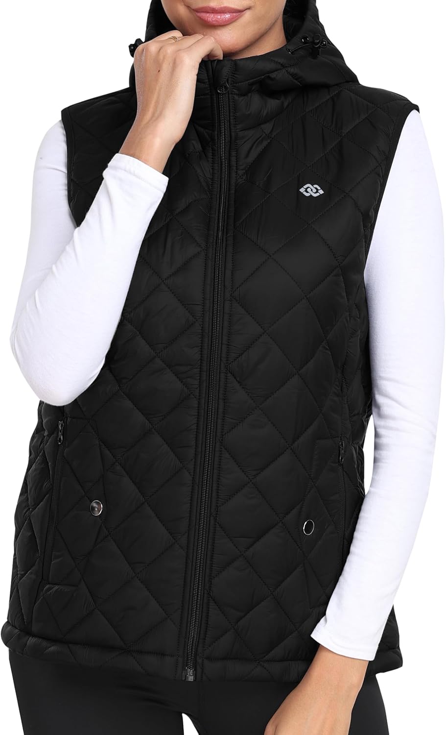 MoFiz Women's Puffer Vest Hooded Running Vests Sleeveless Lightweight Jacket Fall Winter - Image 2