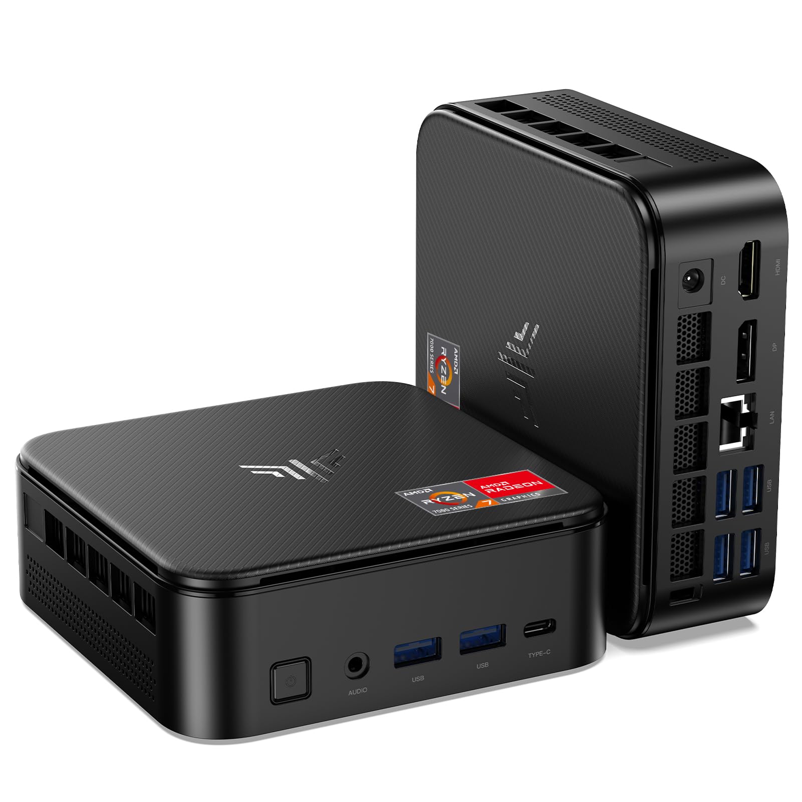 NiPoGi E3B Mini PC W-11 Pro, АMD Ryzen 7 7735HS(Meilleur Que 6800H/7640HS) | 16 Go LPDDR5 5500MT/s 512 Go M.2 NVMe PCIe 3.0 SSD Mini ordinateur pour le bureau/ l'école, Radeon 680M, Triple écran 4K.
