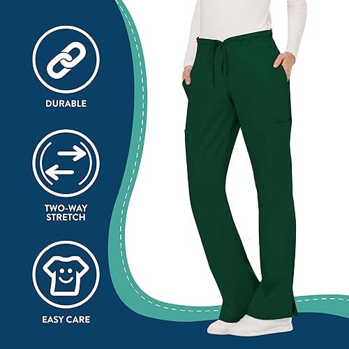 Miniatura 4 de Cherokee - Pantalones quirúrgicos elásticos Workwear Revolution WW120 para mujer, suaves y con cordón ajustable