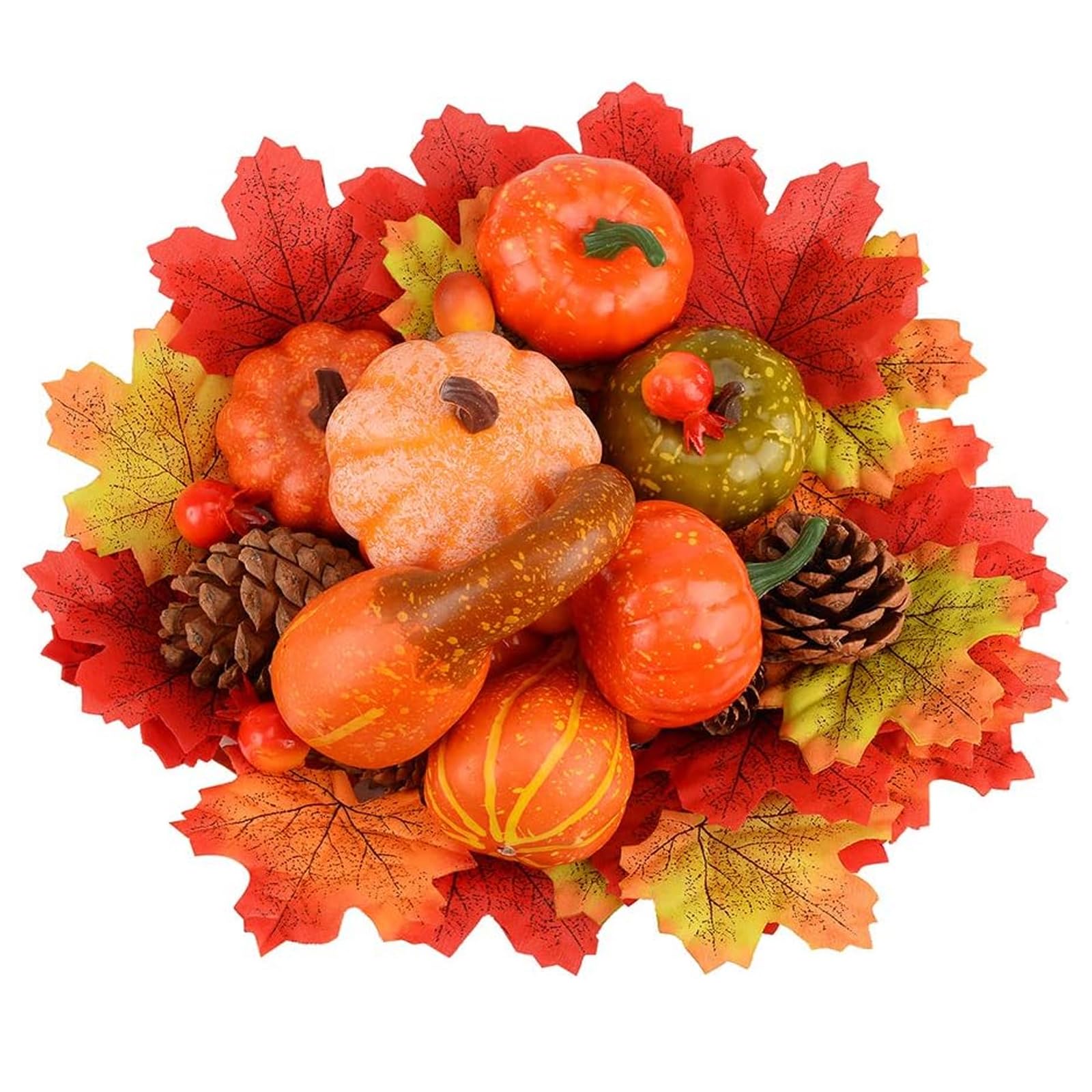 Aobp 84PCS Artificial Harvest Pumpkins Decoration Set Halloween Pumpkins for Fall Harvest Decoration Fake Pumpkins Thanksgiving Party Decor (Gold)