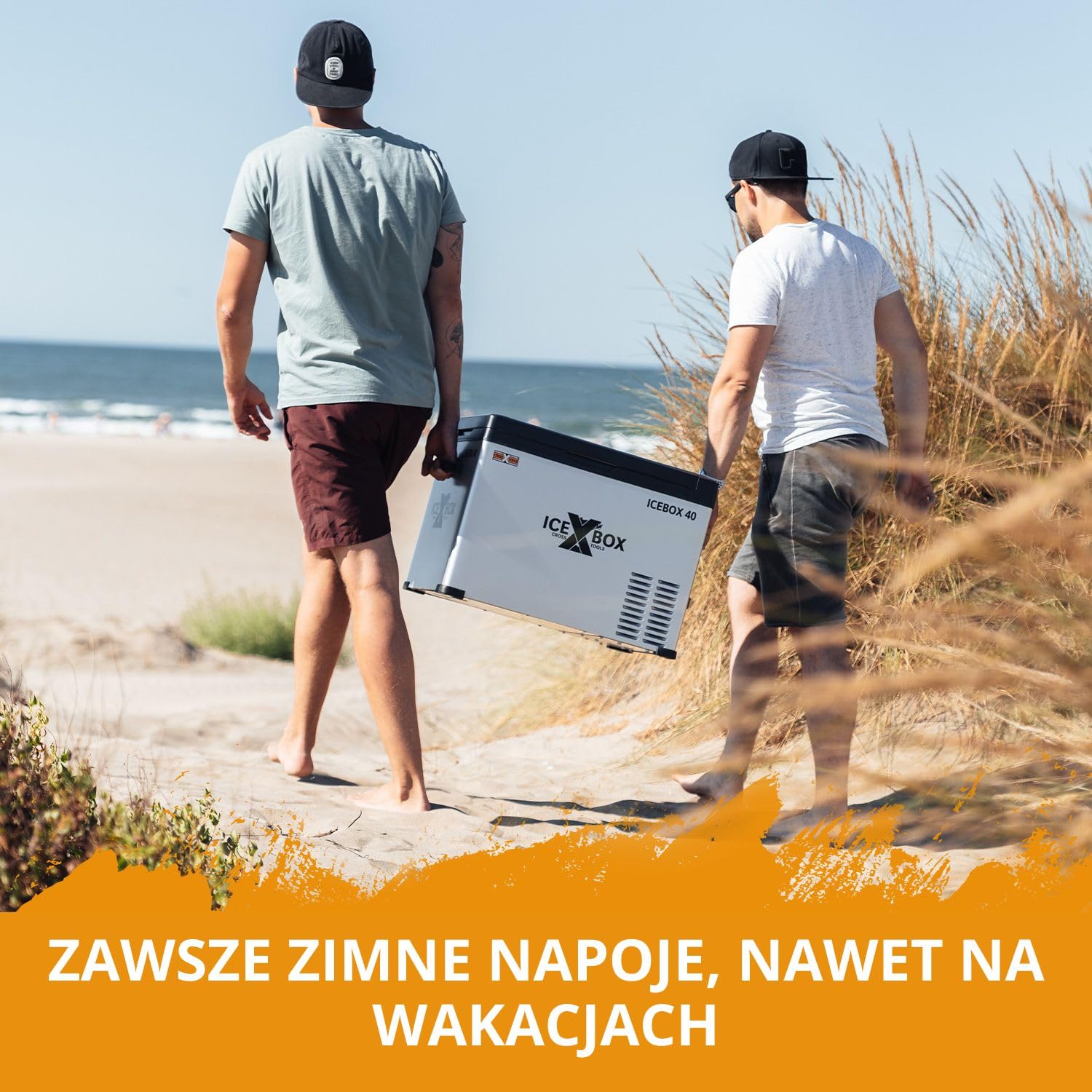 CROSS TOOLS elektryczna sprężarkowa lodówka turystyczna 37L -20°C, Camping & Auto, przenośna zamrażarka, lodówka z App, 230V/12V/24V, ICEBOX 40, 68061
