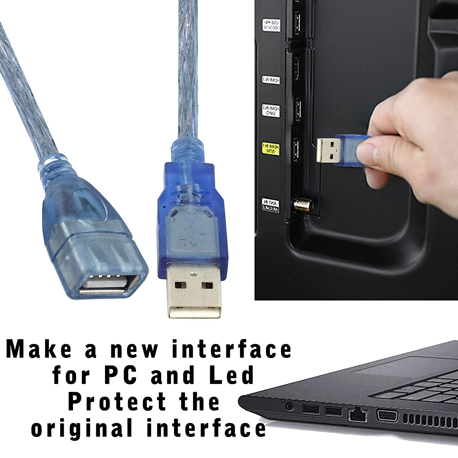 USB 2.0 Extension Cables - 2 Pack -3 USB 2.0 Extension Cables - 2 Pack -3