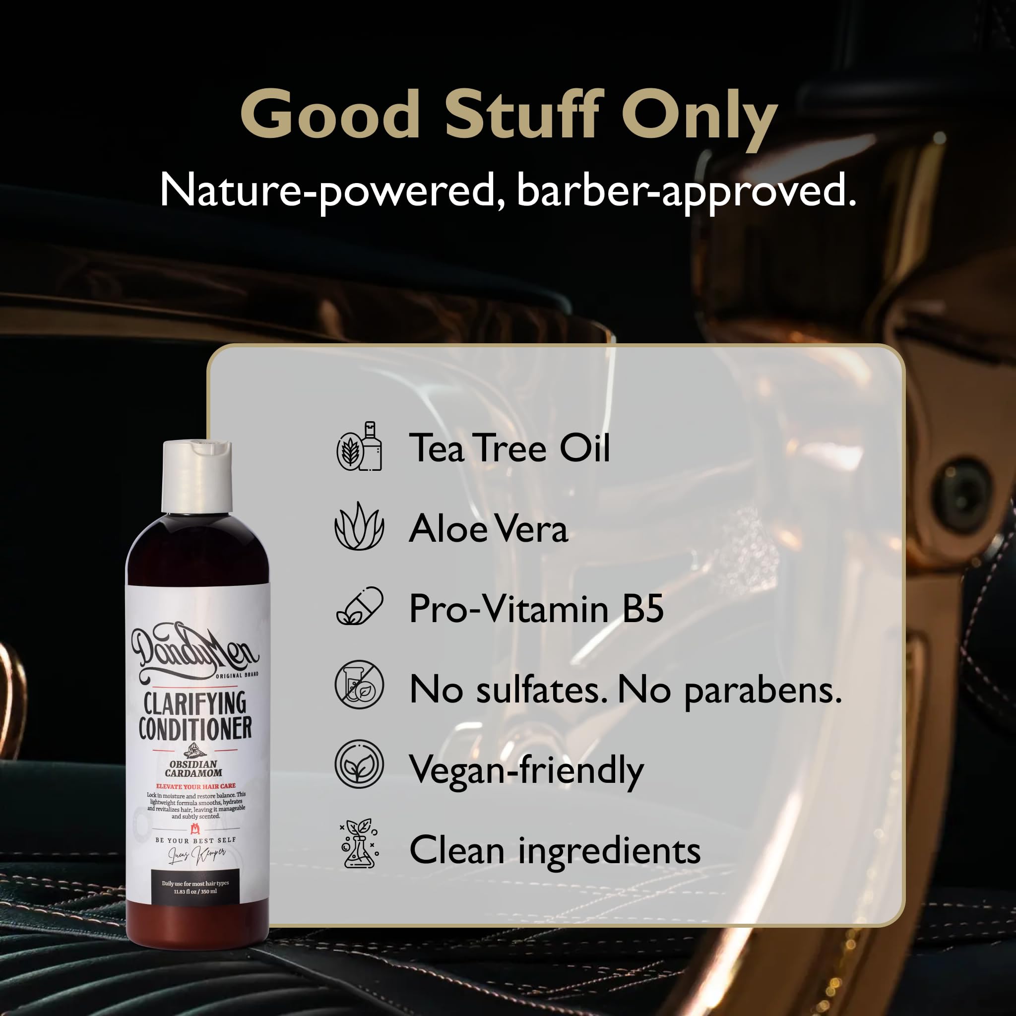 Balsamo schiarente all'albero del tè, formula idratante e lenitiva con aloe vera e provitamina B5, 350 ml (cardamomo ossidiana)