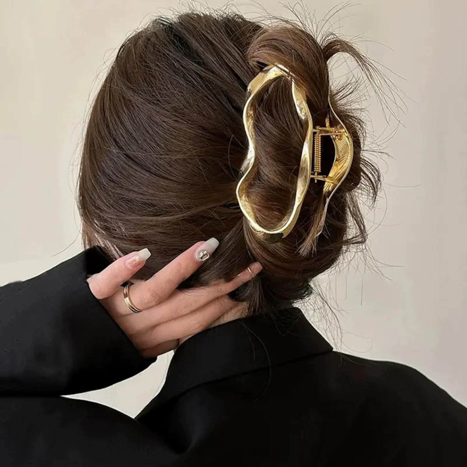 Large Metal Hair Claw Clips for Women, Cloud Hair Clips Gold Cute Weather Hair Jaw Clamps Strong Hold Hair Catch Barrette Fashion Styling Accessories Non-Slip Claw Clips for Thick Thin Hair - Image 3