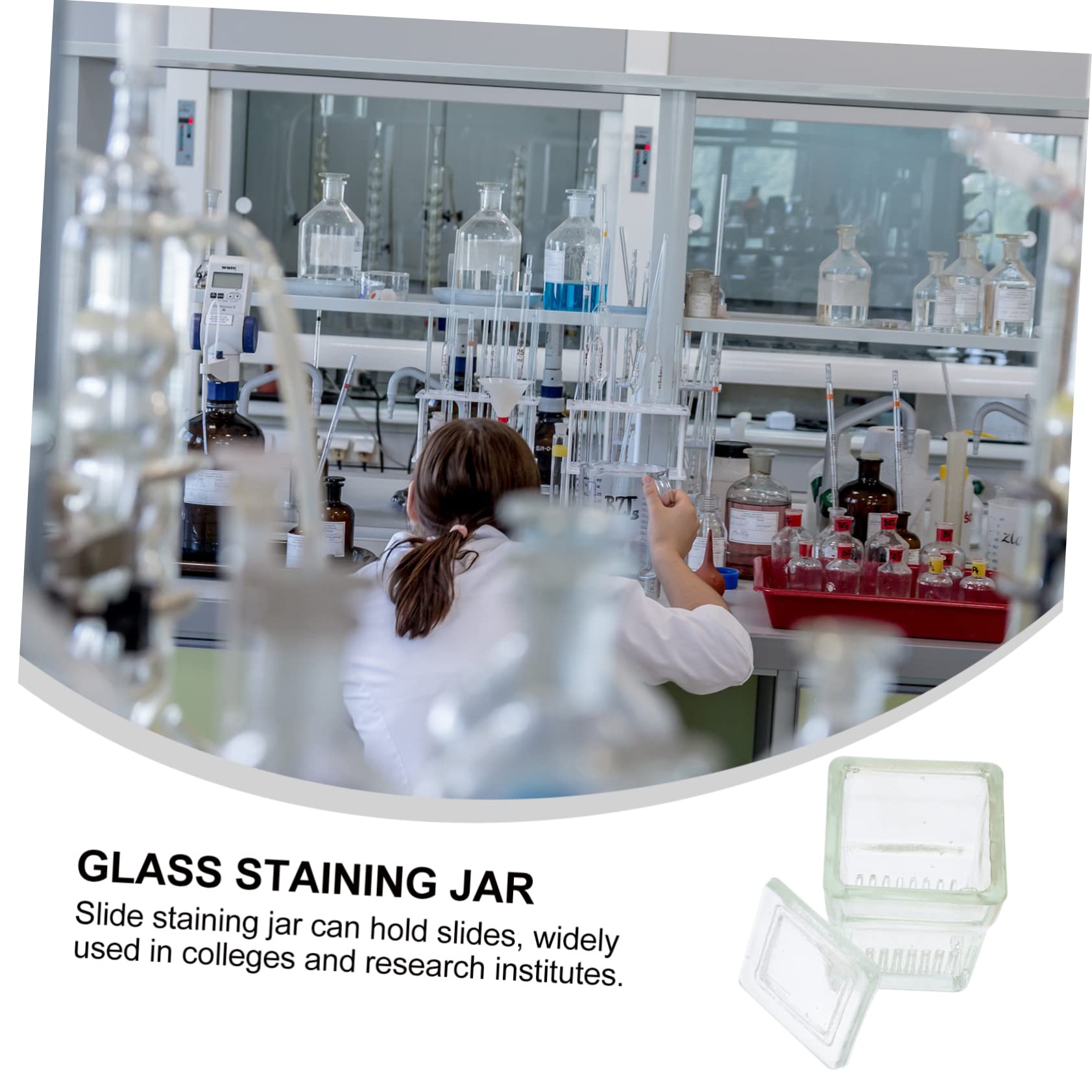 Cubeta Tinciones Laboratorio Frasco De Recipiente De Vidrio Resistente Ácidos y Álcalis