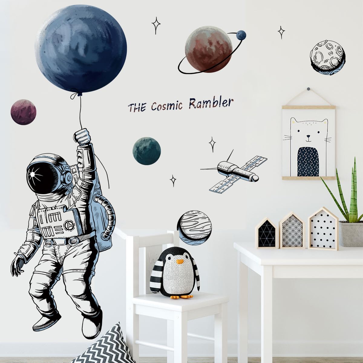 Sticker Children's Room 3D Effect Ultimate Wall Sticker Astronaut Wall Sticker Cosmic Stickers Space Wall Sticker - Image 4